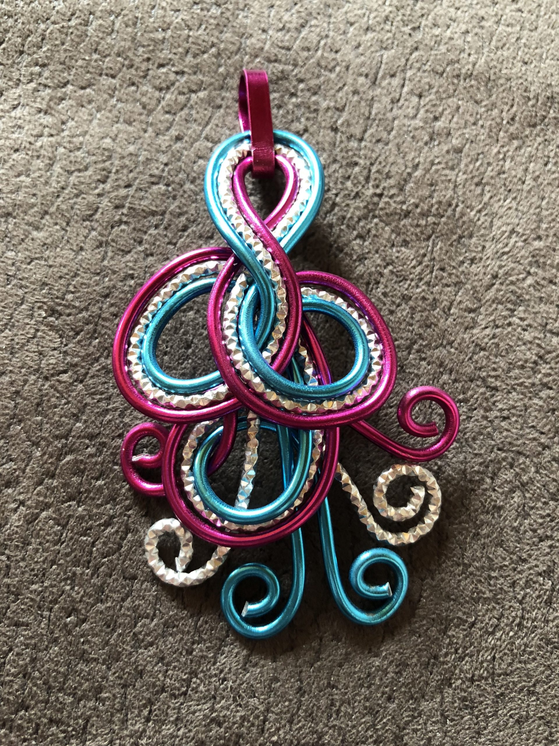 medusa_pink_silber glitzernd_türkis